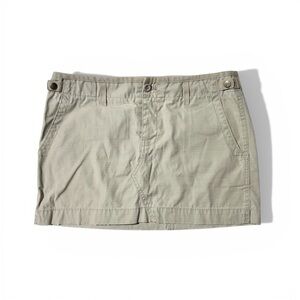 American Eagle 100% Cotton Cargo Y2K Retro Mini Skirt Khaki / Beige Vintage Sz 8